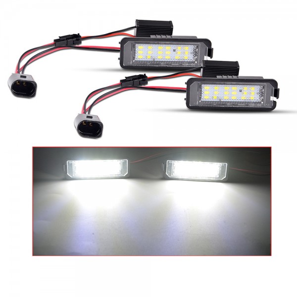 2pcs LED 12V Car License Plate Light For Skoda Superb 1U 2008 2009 2010 