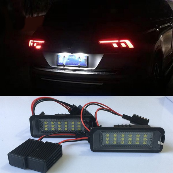 2pcs LED 12V Car License Plate Light For Skoda Superb 1U 2008 2009 2010 