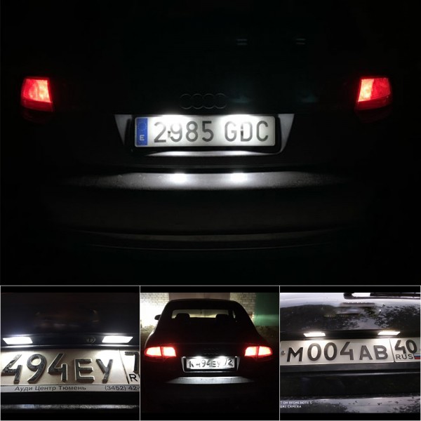 For Audi A3 S3 8P A4 B6 B7 A5 A6 4F Q7 A8 S8 C6 LED Car License Number Plate Light Lamp Assembly 