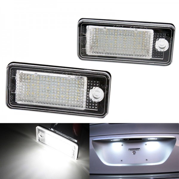 For Audi A3 S3 8P A4 B6 B7 A5 A6 4F Q7 A8 S8 C6 LED Car License Number Plate Light Lamp Assembly 