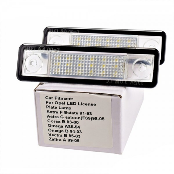 12V White Number License Plate Lights For Opel Astra F G Omega Zafira Signum Corsa B Vectra B Accessories