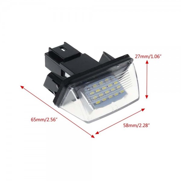12V White Canbus LED Number License Plate Light Lamp Assembly For Peugeot 206 207 306 307 406 407 