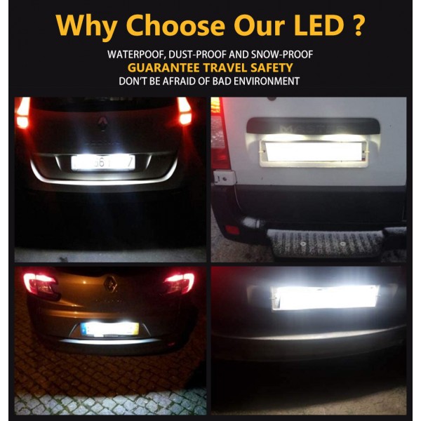 LED License Number Plate Light Lamps Assembly For Renault Megane Twingo Master 2 3 CC Kadjar Trafic 3 Espace 