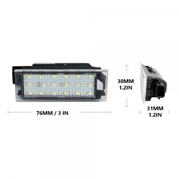 LED License Number Plate Light Lamps Assembly For Renault Megane Twingo Master 2 3 CC Kadjar Trafic 3 Espace 