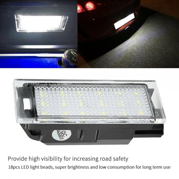LED License Number Plate Light Lamps Assembly For Renault Megane Twingo Master 2 3 CC Kadjar Trafic 3 Espace 