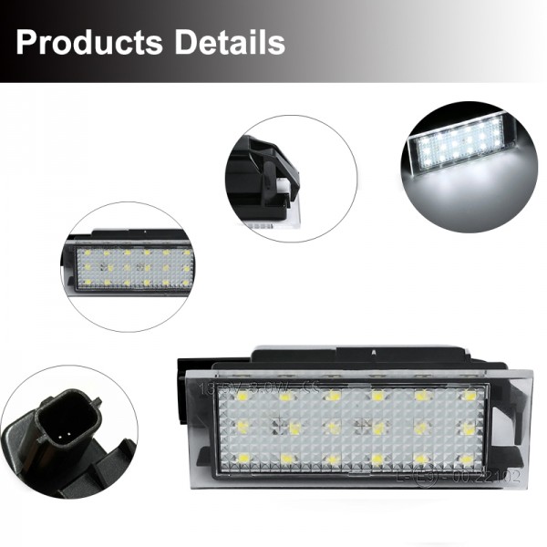 LED License Number Plate Light Lamps Assembly For Renault Megane Twingo Master 2 3 CC Kadjar Trafic 3 Espace 