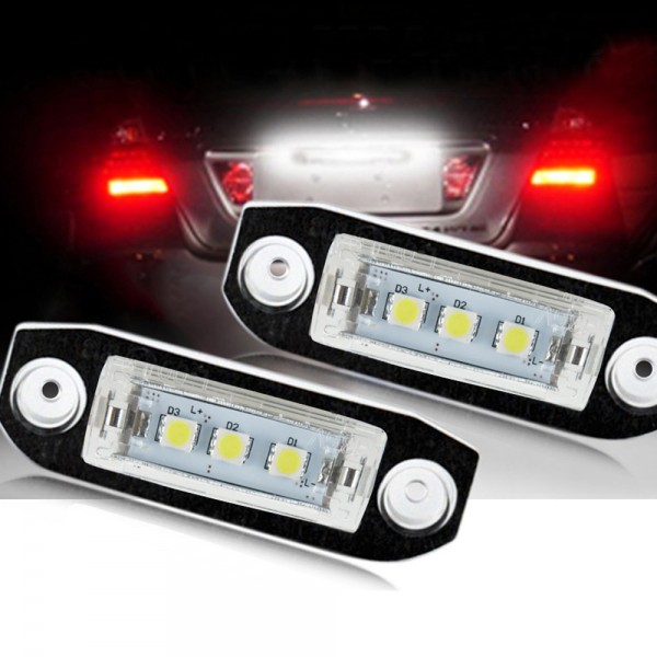  Canbus Car LED Rear License Plate Light Bright White Number Lamp Assembly for Volvo S40 S60 S80 V50 V60 V70 Xc60 Xc70 Xc90
