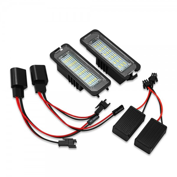 12V White LED Number License Plate Light Lamps Assembly for VW GOLF 4 6 Polo 9N for Passat Canbus