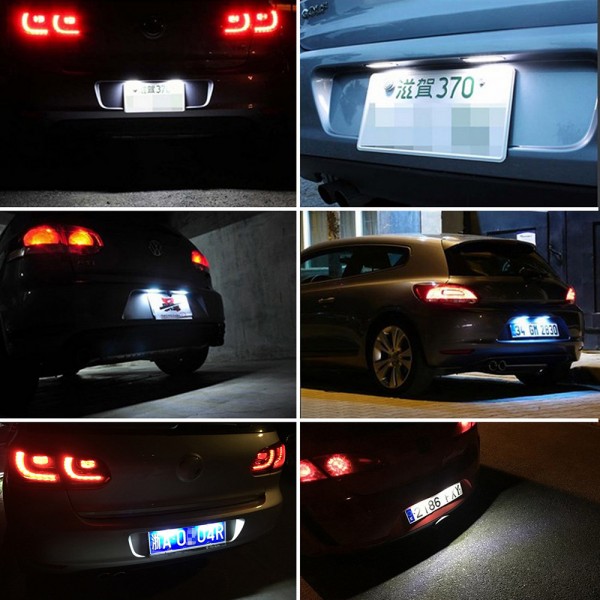 12V White LED Number License Plate Light Lamps Assembly for VW GOLF 4 6 Polo 9N for Passat Canbus