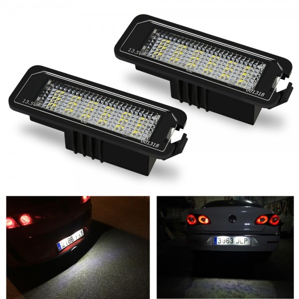 12V White LED Number License Plate Light Lamps Assembly for VW GOLF 4 6 Polo 9N for Passat Canbus